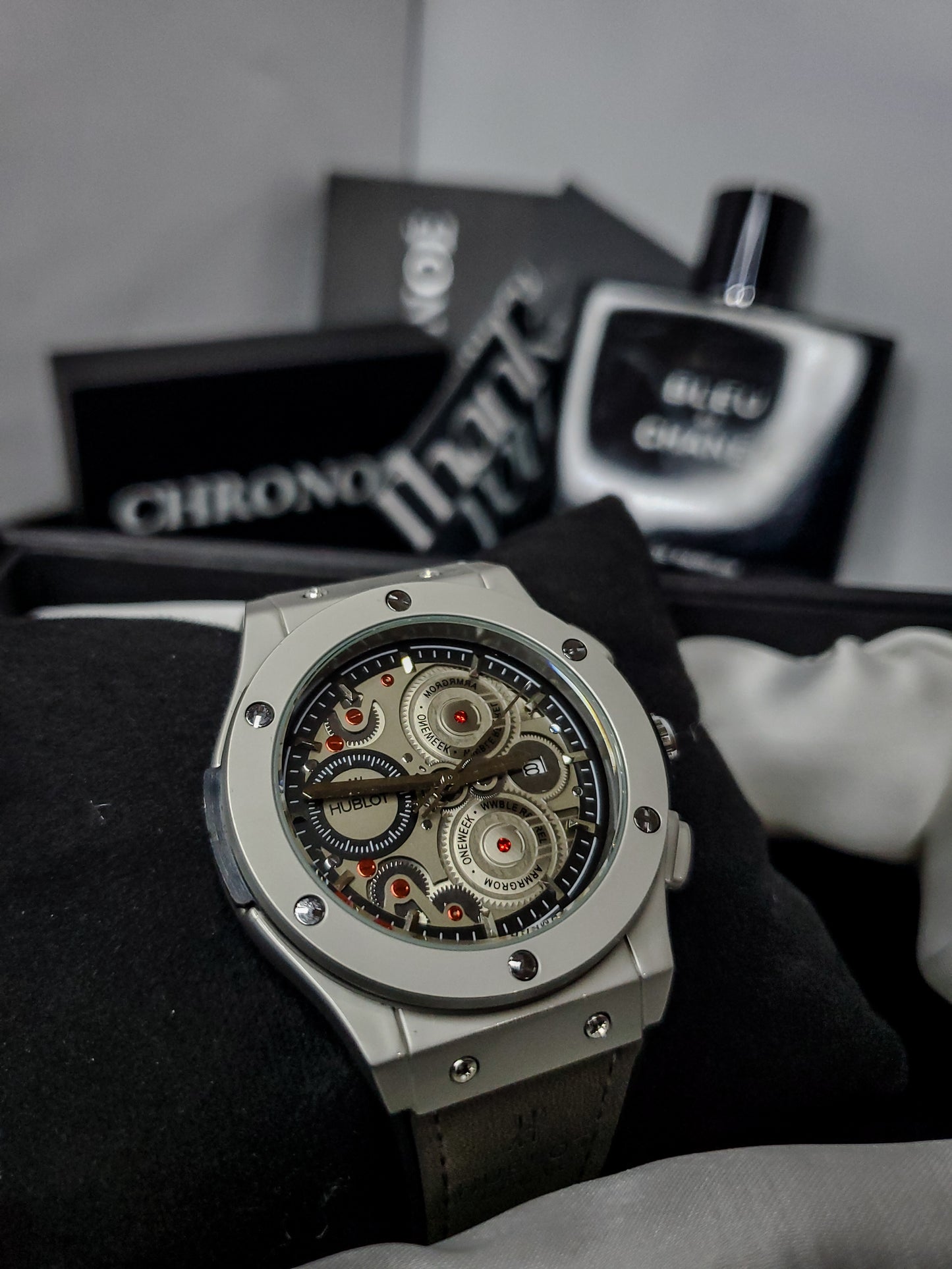 Hublot Vista - Leather Strap - Grey - Noir Edition (60% OFF)