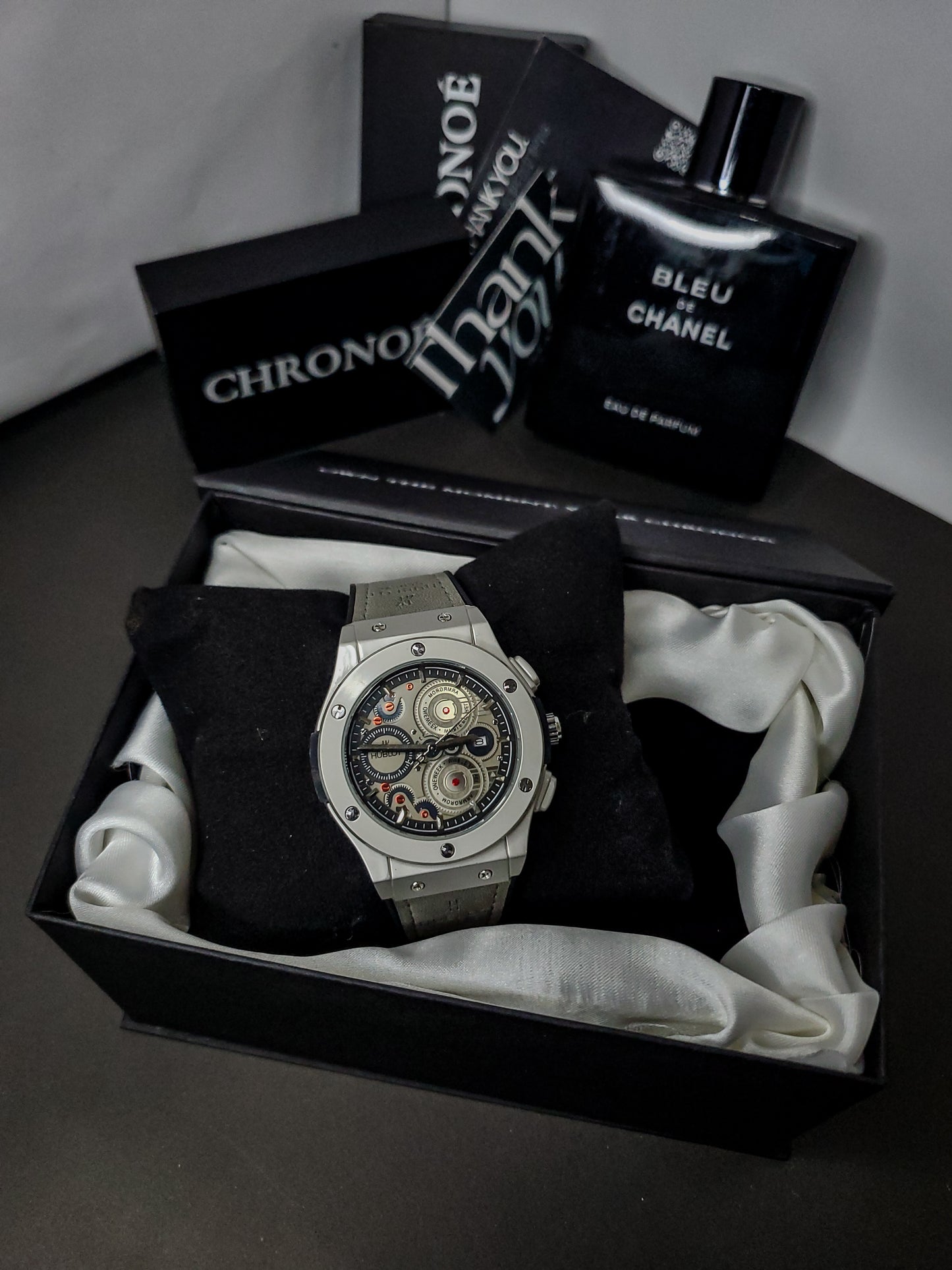 Hublot Vista - Leather Strap - Grey - Noir Edition (60% OFF)
