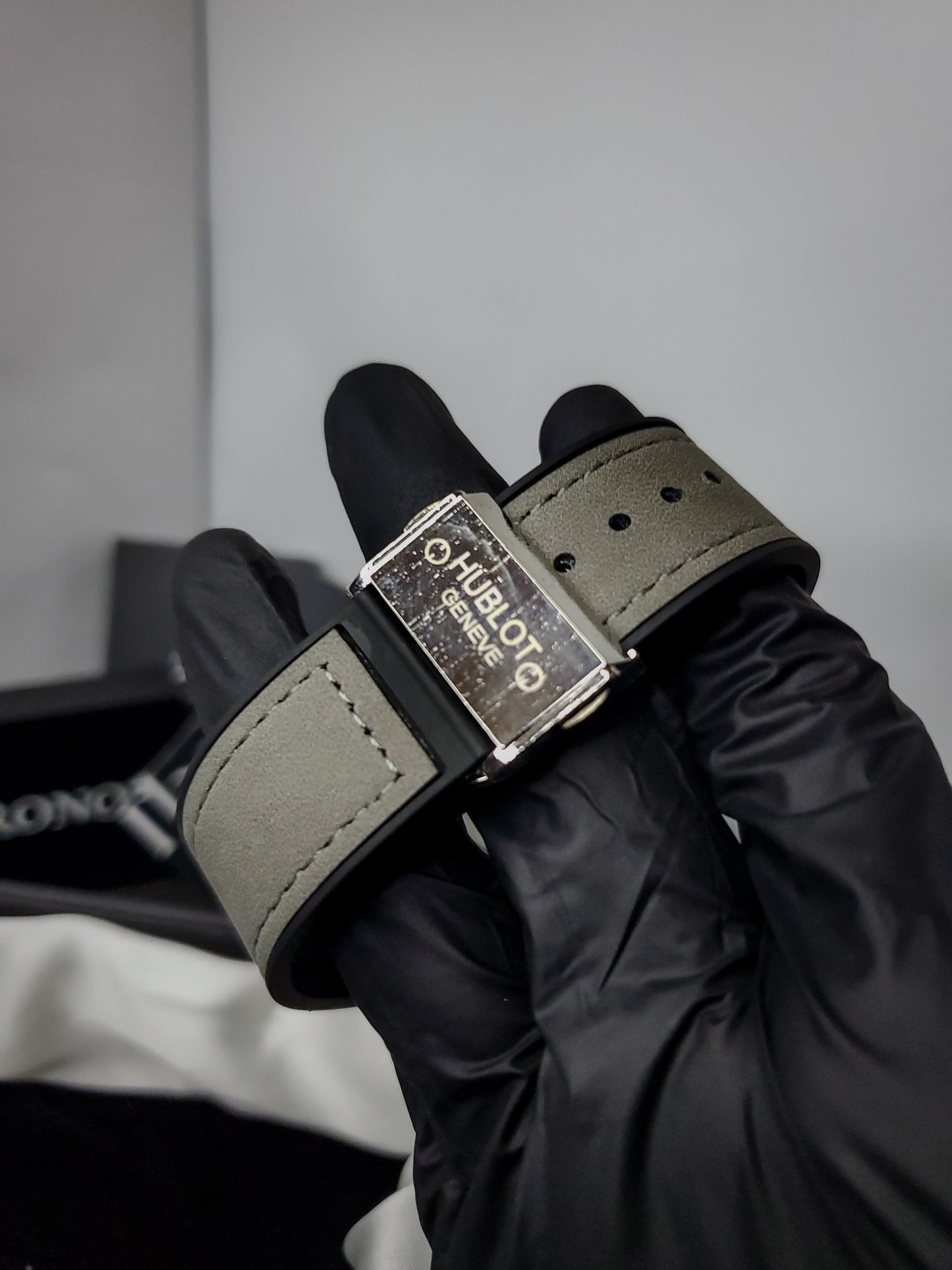 Hublot Vista - Leather Strap - Grey - Noir Edition (60% OFF)
